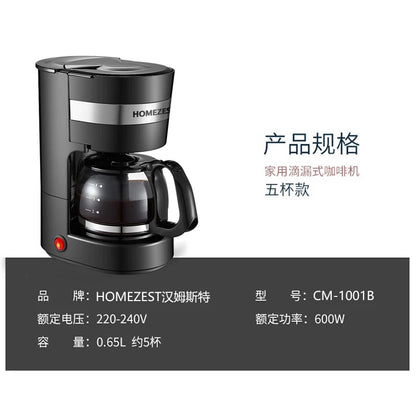 220V HOMEZEST German Coffee Maker Automatic Drip Machine for Home Mini Tea Pot BAA