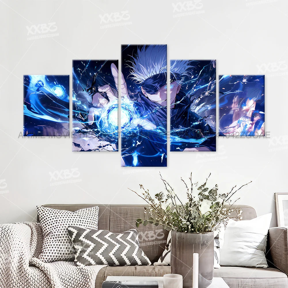 Anime Jujutsu Kaisen Character 5PCS Home Decor Canvas Paintings Pictures Wall Art Printed Poster No Frame Artwork Living Room