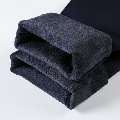 Autumn Winter Clothing Warm Fleece Men's Suit Pants Cotton Business Thick Work Korea Casual Flocking Trousers Male Oversized 40
