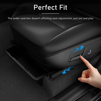 Under Seat Storage Box for Tesla Model Y Juniper Launch 2025 Centrol Console Organizer Travel Accessories Front Rear Seat Tray