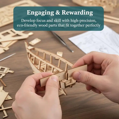 Wooden Sailboat Toys Sailing Model Assembled 1:100 Wooden Kit DIY Assembling Building Kits Ship Model