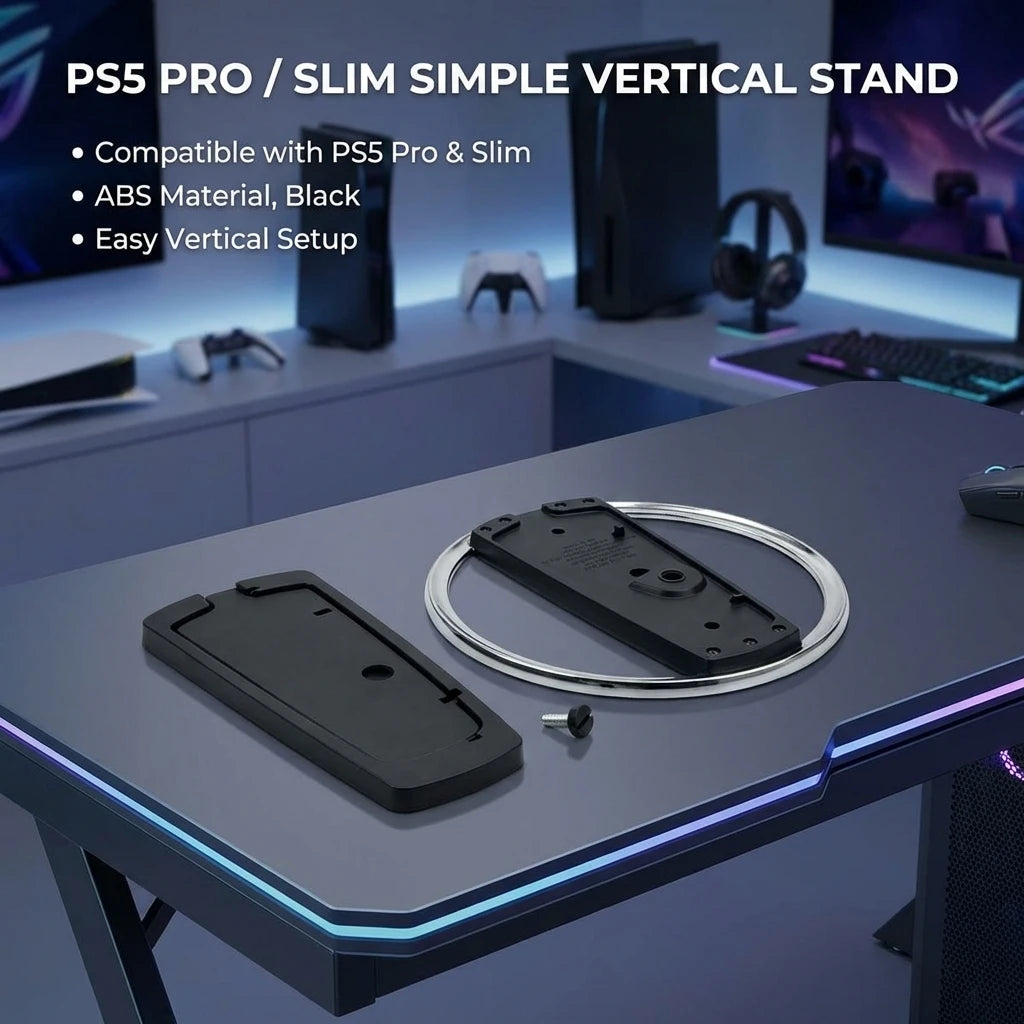 Metal Vertical Stand for PS5 Slim Console Base Stand Replacement with Screw for Playstation 5 Digital And Disc Version
