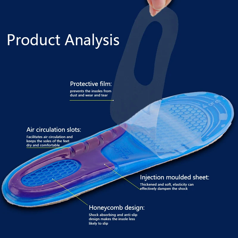 Gel Insole Silicone Orthopedic Insoles for Man Women Anti-Shock Shoe Inserts Arch Support Flat Foot Cushion Insoles for Feet
