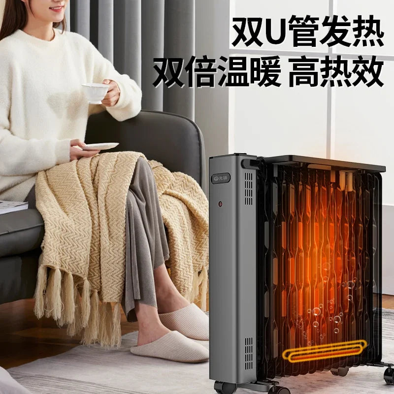 220V Pioneer Oil Filled Radiator Heater Energy Saving for Home Living Room Bedroom Large Area Electric Heater CAW