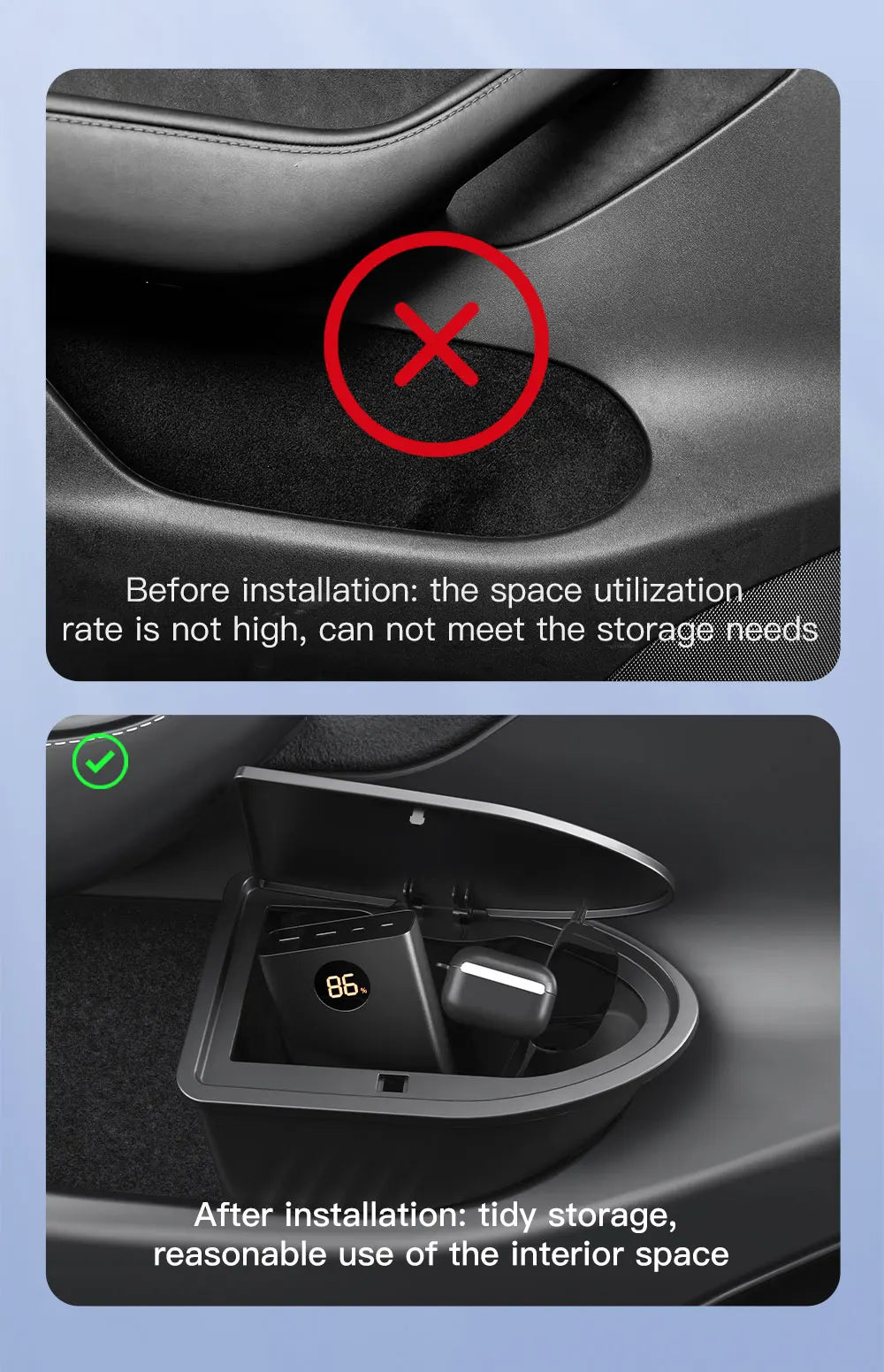 YZ  For Tesla 2025 Model 3 Y Highland Juniper Door Storage Box Tesla Door Trash Can Interior Storage Modification Accessories