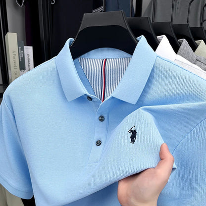 High end brand 100% cotton short sleeve polo shirt men luxur pony embroidery comfort breathable fashion T-shirt summer new top