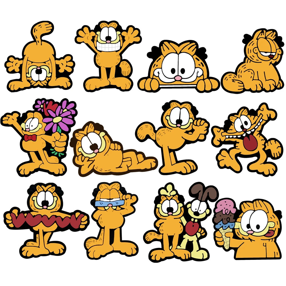 12-100Pcs Cartoon Cat Series Shoe Charms For Slides Clog Sandals Shoes Decorations Accessories Buckle For Friend Party Gifts