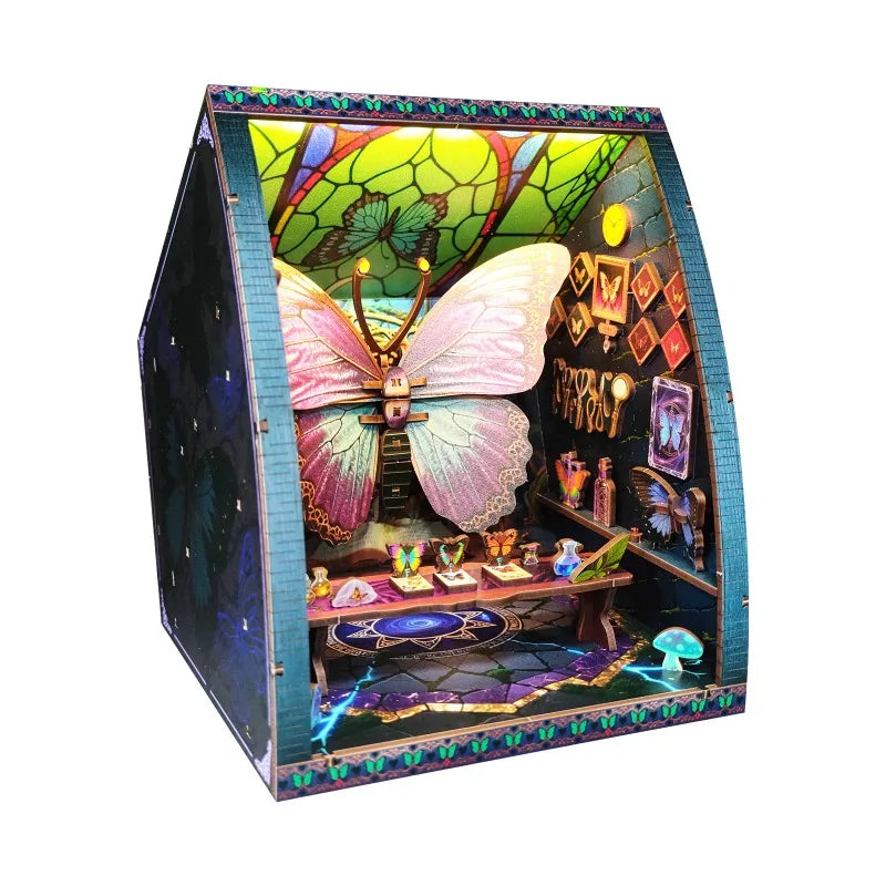 3D Butterfly Room Wooden Puzzle Adults DIY Handmade Jigsaw Educational Toy Unique Art Ornament Souvenir Gift for Kids Decoration