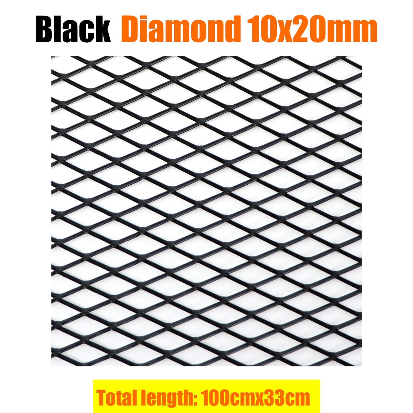 100x33cm Aluminium Racing Car Bumper Grille Grill Mesh Net Vent BlackTuning Universal Protector Caravan Camper Home Garden