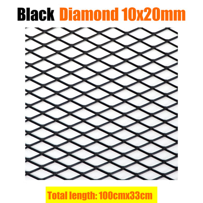 100x33cm Aluminium Racing Car Bumper Grille Grill Mesh Net Vent BlackTuning Universal Protector Caravan Camper Home Garden