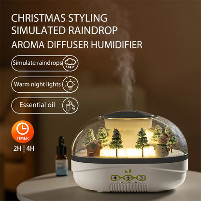 Simulated Snowpile Air Humidifier, Snowman Aroma Diffuser, Home Decoration, Creative Snow Landscape.Ideal for Bedroom, Office，Yo