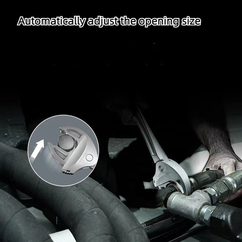 Heavy Duty Industrial Self Adjusting Ratchet Crab Claw Pipe Wrench Wide Jaw for Automotive Plumbing Manufacturing Repair Tool