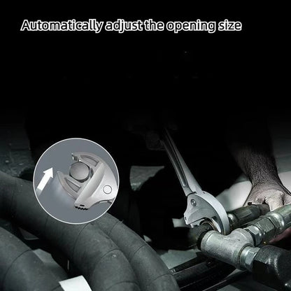 Heavy Duty Industrial Self Adjusting Ratchet Crab Claw Pipe Wrench Wide Jaw for Automotive Plumbing Manufacturing Repair Tool