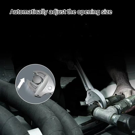 Heavy Duty Industrial Self Adjusting Ratchet Crab Claw Pipe Wrench Wide Jaw for Automotive Plumbing Manufacturing Repair Tool