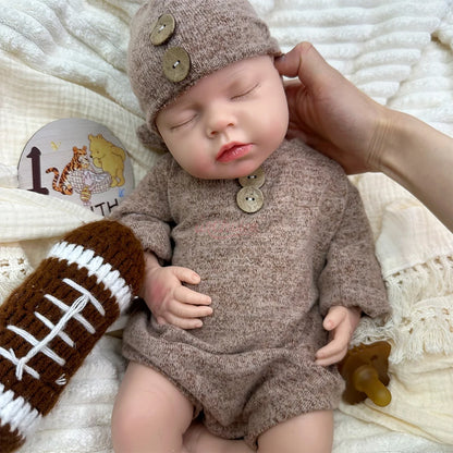 20inch Full Soft Silicone Reborn Baby Boy/Girl Can Drink and Pee Real Touch Weughted Newborn Doll for Alzheimer’s Christmas Gift