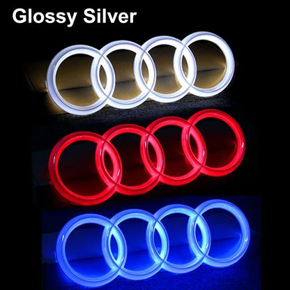 Static Light Car Front Grille LED Emblem Decor for Audi A4 A5 Q5 RS5 A4L A3 8p Q3 A8 Decals Badge Sticker Exterior Accessories