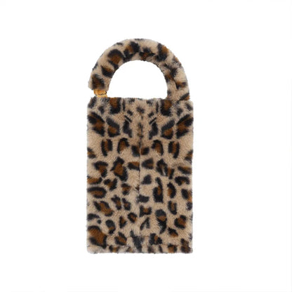 Fashion Leopard Print Car Seat Cover Soft Plush Leopard Steering Wheel Cover Winter Women Auto Interior Accessories Seat Pad