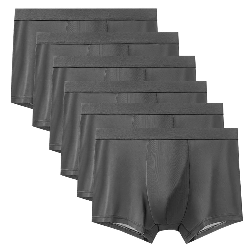 6pcs Men's Summer Ice Silk Boxers Briefs Males Underwears Boys Comfort Underpants Shorts Mans Ultra-thin Breathable Sexy Panties