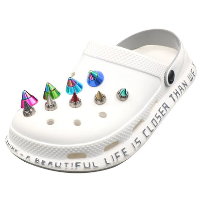 Shoe クロックス Accessories Decorations 지비츠 Charm Pins Buckles Conical Punk Style Metal Hole Sandals Ornament Kids Gift 1 Set 14 Pcs
