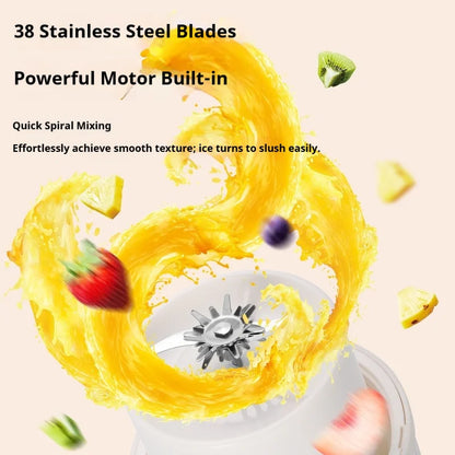 Wireless Rechargeable Portable Juicer Cup, Mini Blender with Ice Crushing Function for Smoothie, Home & Travel Use