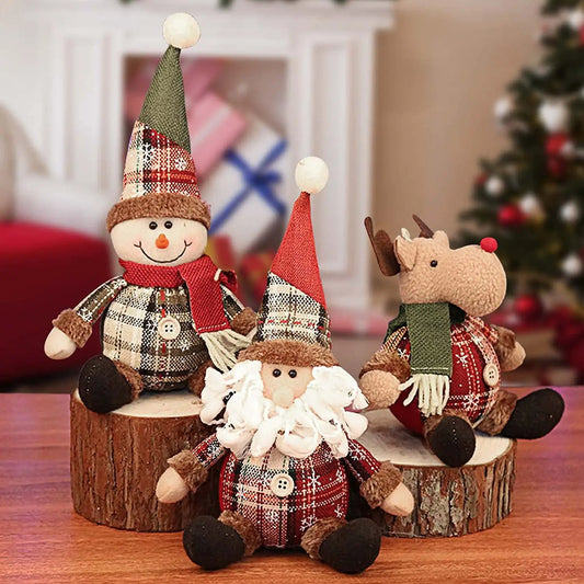 Christmas Santa Doll Decorations For Home 2025 Table Xmas Ornaments Snowman Santa Claus Elk Toys New Year Decor 2026 Noel Gifts