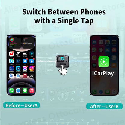 Ottocast Wireless Android Auto CarPlay Adapter Mini Pico 2 in 1 USB Dongle with Smart Button for Kia Honda Chery Nissan Volvo