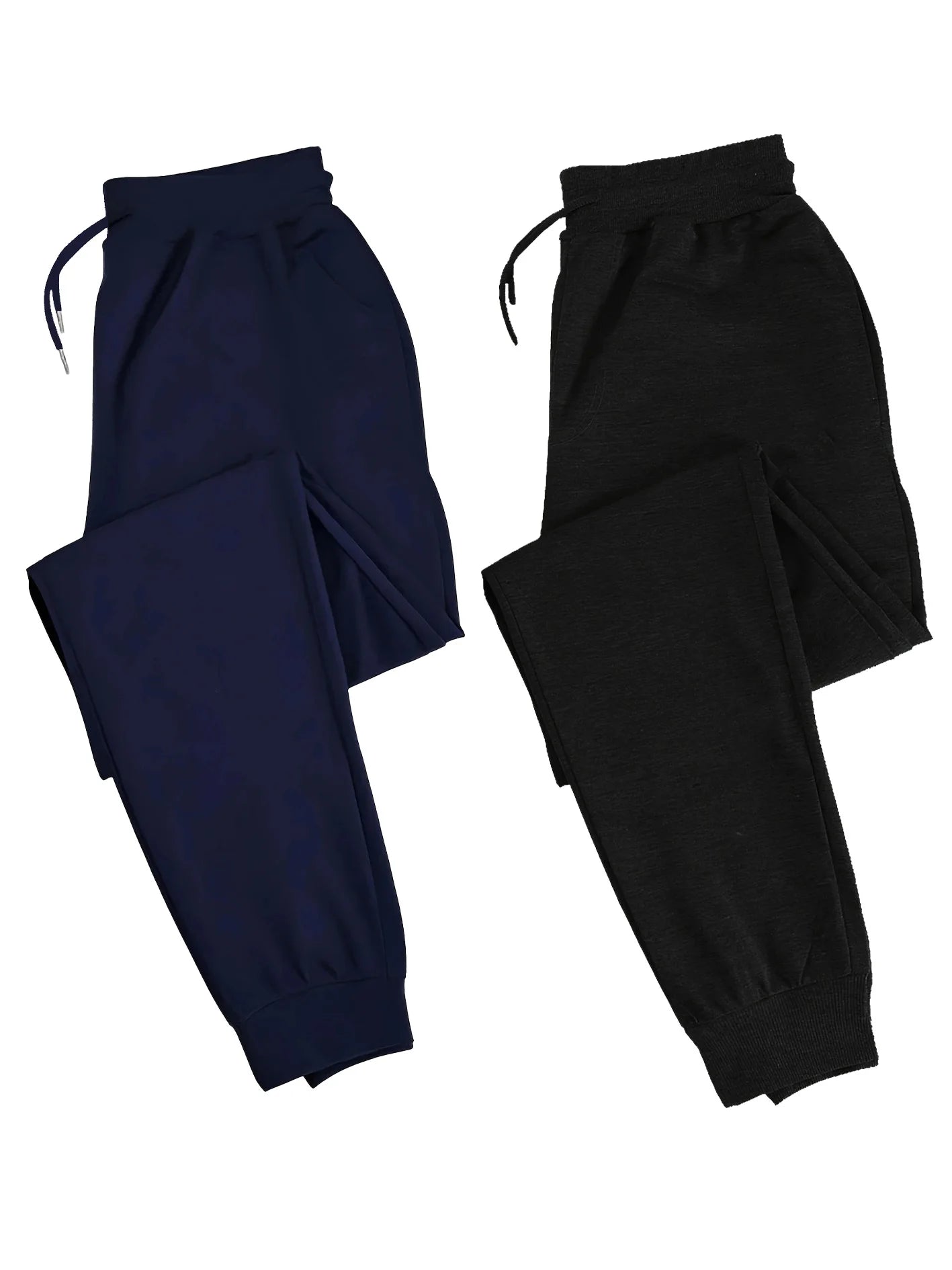 Men's two-piece casual sporty jogger pants, loose-fit sweatpants, wrinkle-resistant and shape-retaining, suitable for running,