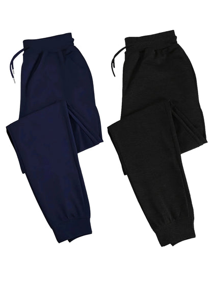 Men's two-piece casual sporty jogger pants, loose-fit sweatpants, wrinkle-resistant and shape-retaining, suitable for running,