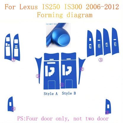 For Lexus IS250 IS300 2006-2012 Interior Central Control Panel Door Handle Carbon Fiber Stickers Decals Car styling Accessorie