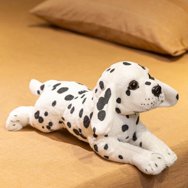 Lifelike Dalmatian Rottweiler Dog Plush Toy Fluffy Stuffed King Charles Beagle Soft Doll Home Decor Birthday Gift for Dog Lover