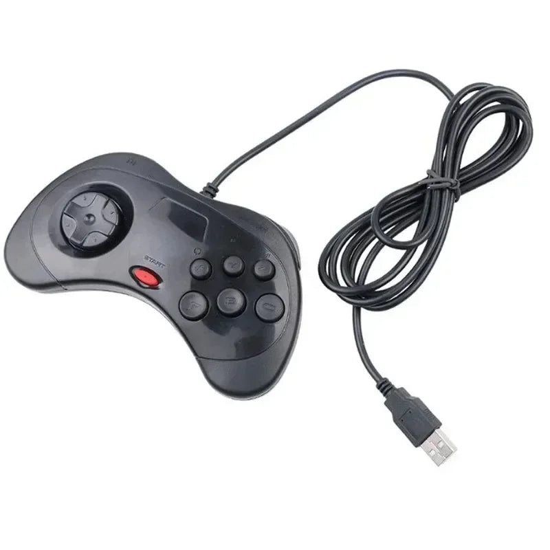 USB Classic Wired Game Gamepad for Segas Saturn System Style for PC/ Mac Gaming Controller