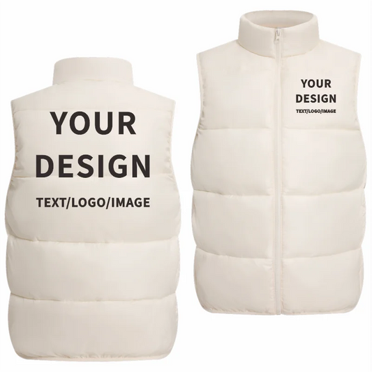 Winter Velvet Warm Down Vest Custom Design Fashionable Solid Color Down Vest Printing Logo Team Vest Print Personalized Brand
