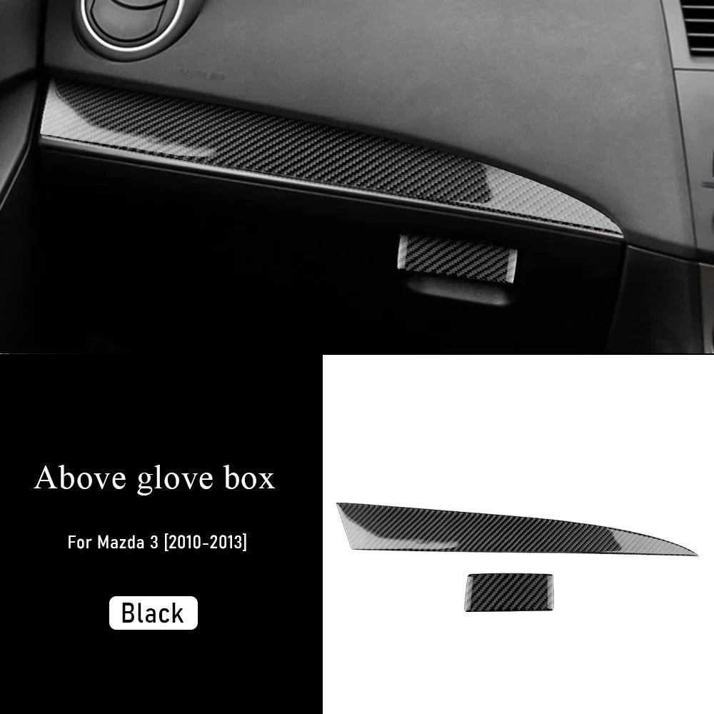 Real Soft Carbon Fiber For Mazda 3 2010 2011 2012 2013 Co-pilot Dashboard Holder Trim Interior Cover Sticker Car Accessories