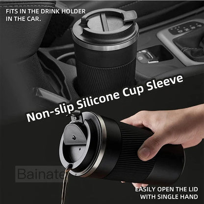 510ML Car Stainless Steel Coffee Mug with Lid Anti-Scald Drinks Cup For Audi A3 A4 B8 8P 8V B6 A5 A6 C7 Q5 B9 B7 C6 Q2 Q7 Q3 A7