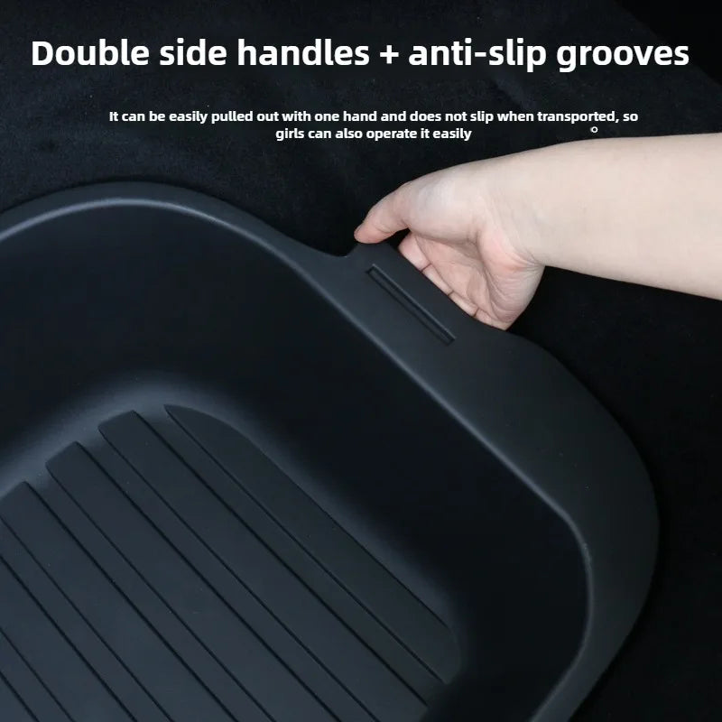 For Tesla Model Y Juniper 2021-2025 Launch Front&Rear Trunk Storage Box Double-Deck Luggage Frunk Organizer Box Dustproof Cargo