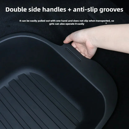 For Tesla Model Y Juniper 2021-2025 Launch Front&Rear Trunk Storage Box Double-Deck Luggage Frunk Organizer Box Dustproof Cargo