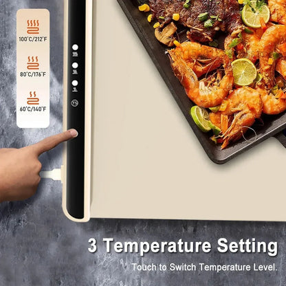 Electric Warming Tray Food Warmer Mat Foldable Food Warm Plate Party Fast Heating Plate Portable Silicone Electric Warming Tray