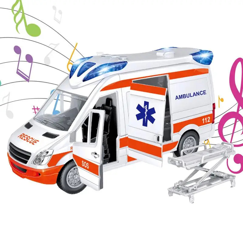 Ambulance Toy Truck Play House Toys Vehicle Car For Kids With Lights And Sound Ambulance Car For Kids With Stretcher Ambulance