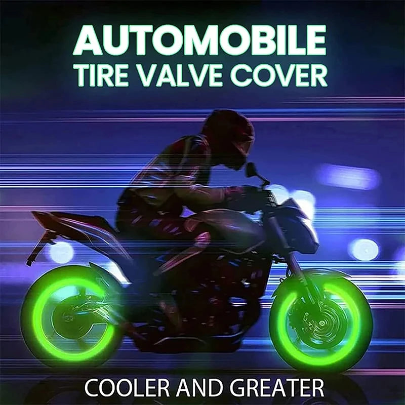 20Pcs Luminous Tire Valve Caps Car Fluorescent Tyre Valve Stem Caps Cover Night Glowing Bike Motorcycle Car Wheel Decoration