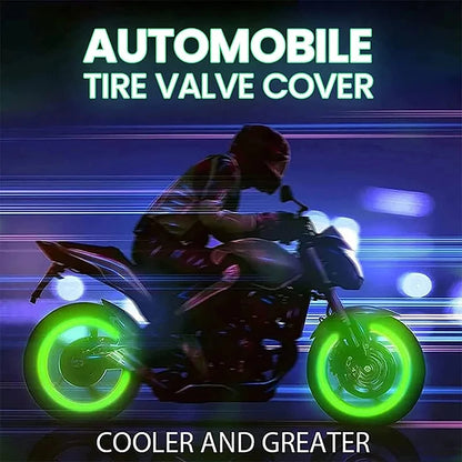 20Pcs Luminous Tire Valve Caps Car Fluorescent Tyre Valve Stem Caps Cover Night Glowing Bike Motorcycle Car Wheel Decoration