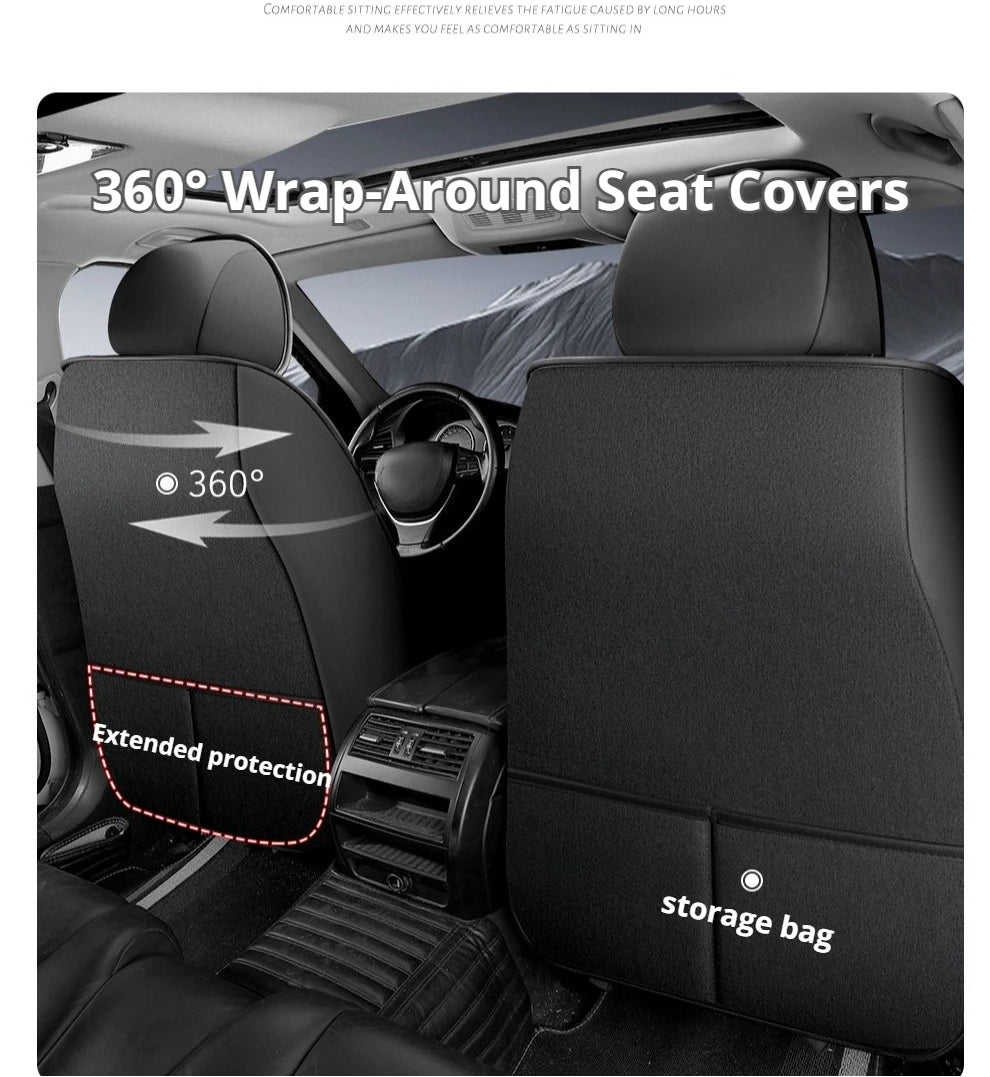 1pc Hooded Car Seat Cover - Premium Linen Texture for All-Season Comfort & Breathability, Universal Design for Sedans, SUVs
