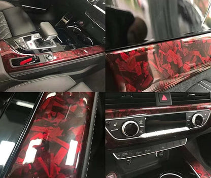 Premium PET Gloss Forged Carbon Fiber Vinyl Wrap Roll Self Adhesive Decal Vehicle Car Wrapping Foil
