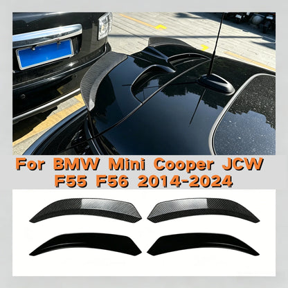 Pair For BMW Mini Cooper JCW F55 F56 2014-2024 Rear Roof Spoiler Extentions Flaps Wings Trim Body Kits Glossy Black/Carbon