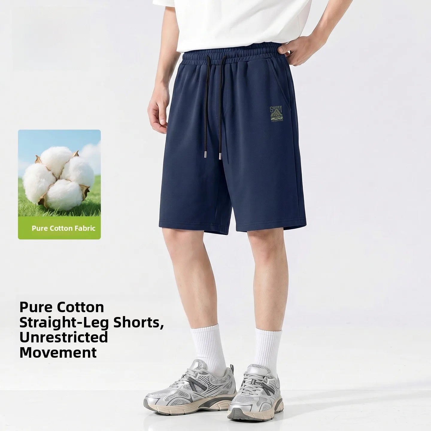 Baleno Men's Basketball Shorts Pure Cotton Sporty Casual Grey Summer Leisure Loose Fit Elastic Waist Short Length Pants