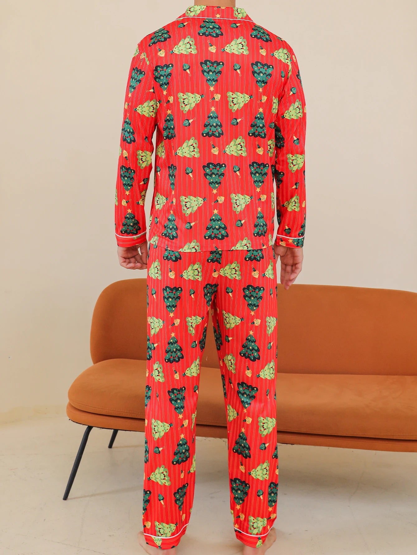 Two piece sets men's pajamas autumn and winter long sleeved pants casual cartoon style sleepwear set