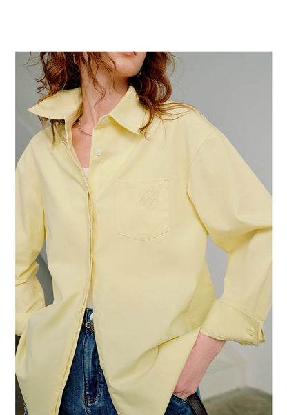 TOYOUTH Women Easy Morning Lazy Shirts 2026 Spring New Wrinkle-Resistant Low-Maintenance Light Spring Cotton Blouses