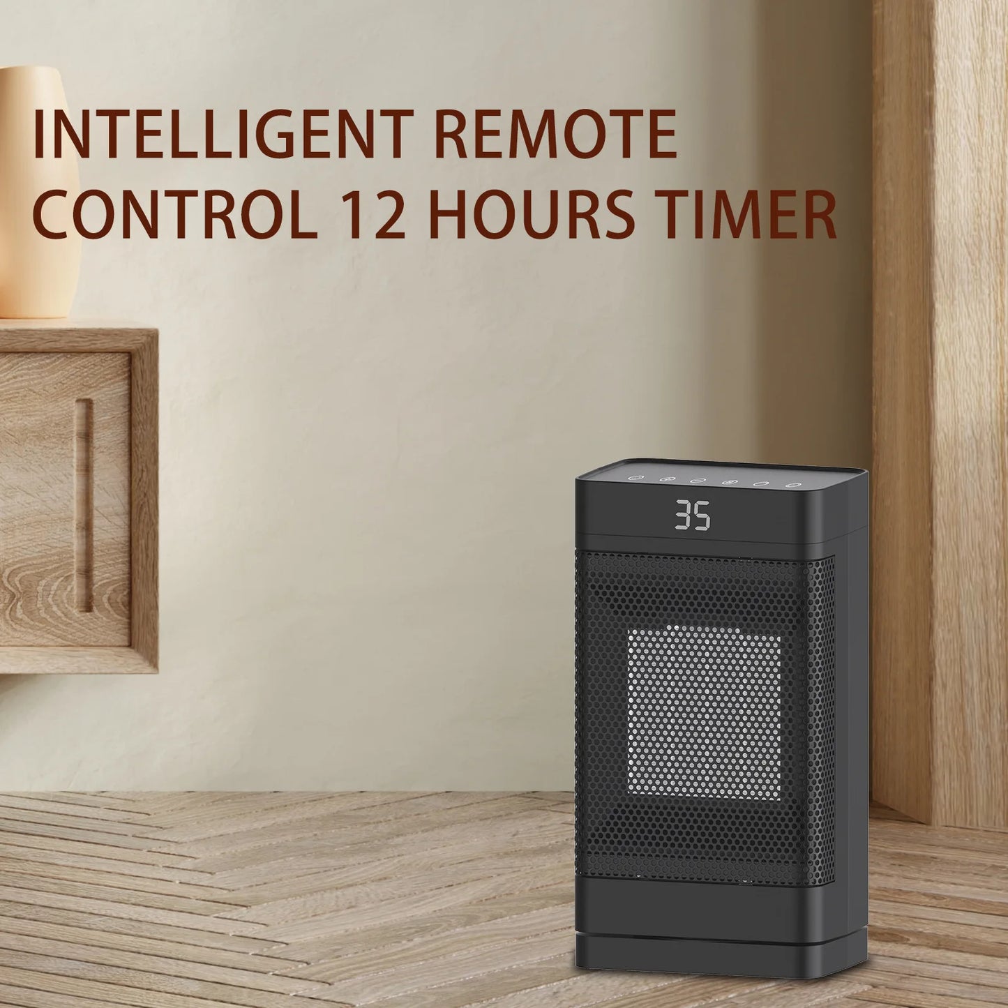 Heater Remote Control Touch Screen Heater Shaking Head PTC Fast Heating Heater Table Standing Timer Electric Heater