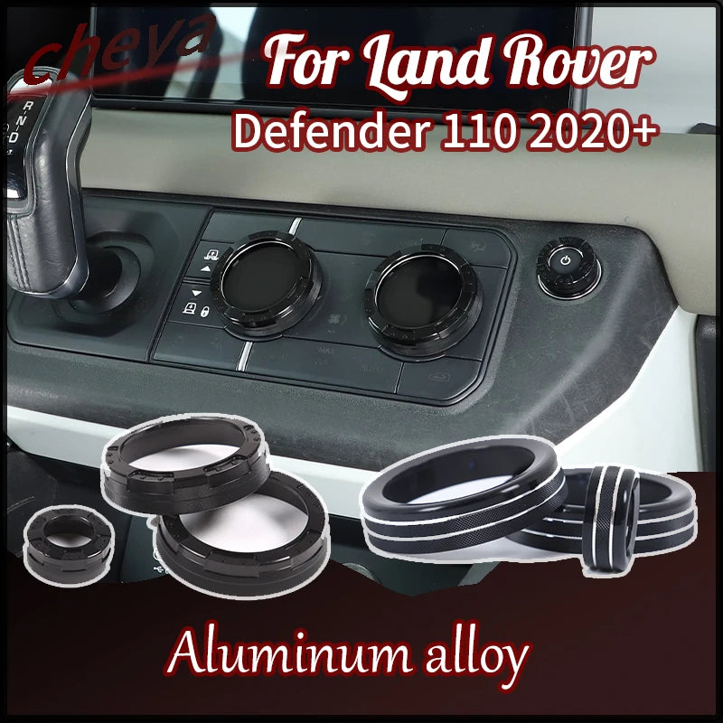 cheya Car central control air conditioner volume knob decorative cover For Land Rover Defender 110 2020+ Aluminum accessories