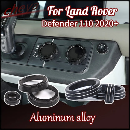 cheya Car central control air conditioner volume knob decorative cover For Land Rover Defender 110 2020+ Aluminum accessories