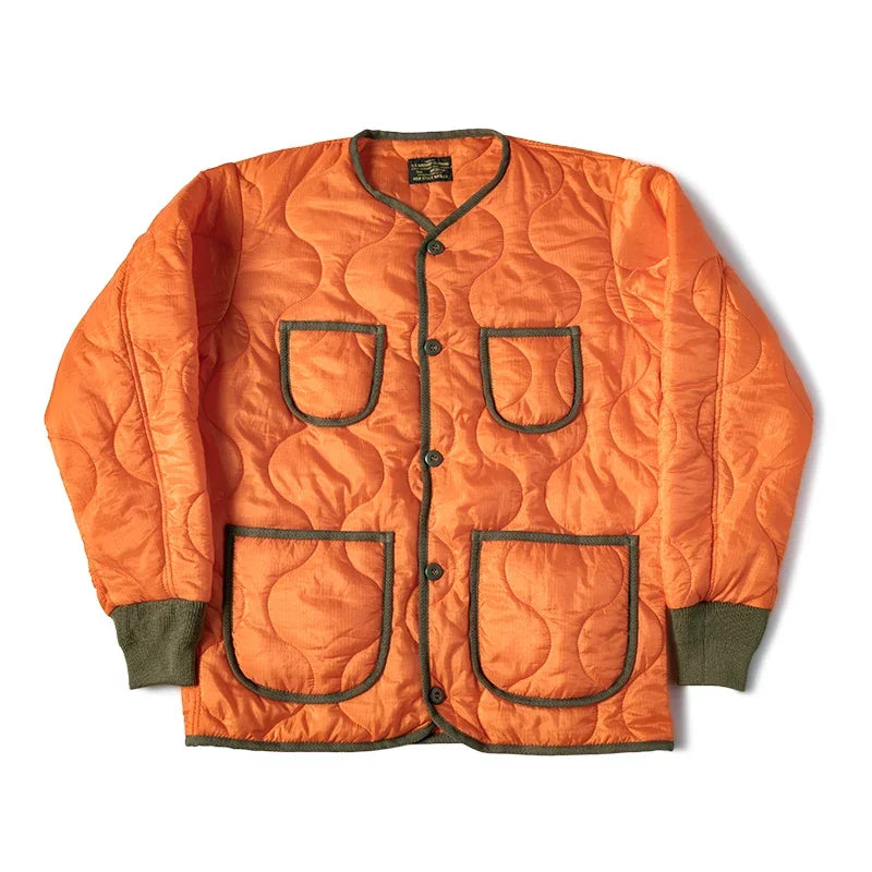 Non Stock Military Style Nylon Quilted Jacket Water Resistant Long Sleeve Liner